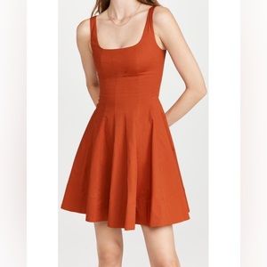 Staud mini wells dress in rust